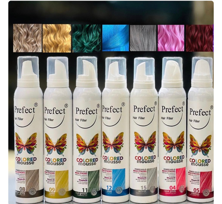 موس مو رنگی فانتزی موقت پرفکت مدل COLORED MOUSSE